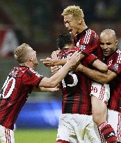 Honda nets 4th goal of season in Milan win