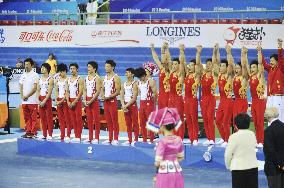 China wins gold in men's gymnastics team