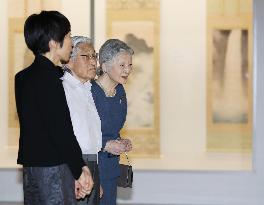 Imperial couple visit Japanese painter's exhibition