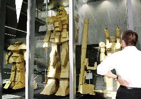 Cardboard models of 'Gundam' character displayed in Osaka