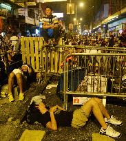 Hong Kong demonstrators, police confront