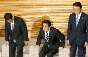 Japanese PM Abe attends Cabinet meeting