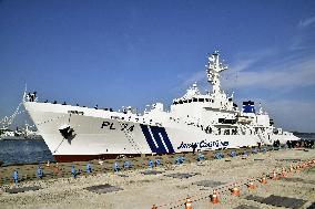 Newly built patrol boat 'Matsushima' displayed to press