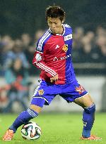 Basel striker Kakitani in action against Wohlen