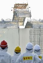 Decommissioning safety panel members watch work at Fukushima Daiichi