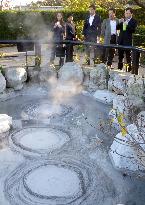 Japan, China reporters visit hot spring resort