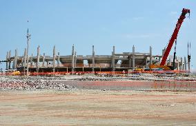 Rio Olympics tennis center under construction