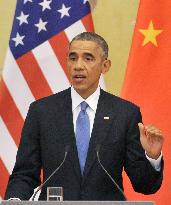 Obama attends joint press conference with Xi