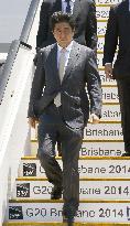 Abe arrives in Brisbane for G-20 summit