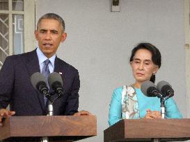 Obama, Suu Kyi meet in Yangon