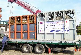 Asian elephants from Laos arrive at Kyoto zoo