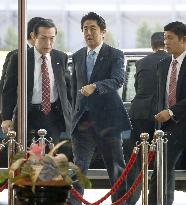 PM Abe arrives at office