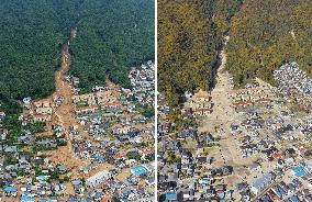 Mudslide debris removal work progresses in Hiroshima