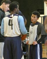 Texas Legends' Togashi at 1st training with teammates
