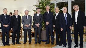 Nobel winner Amano, previous laureates pose for photos
