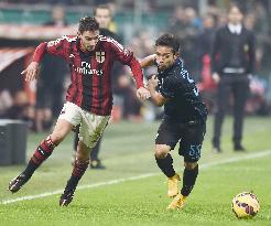 Inter Milan's Nagatomo in action in Milan derby