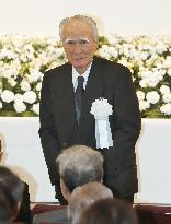 Ex-PM Murayama attends farewell service of Doi