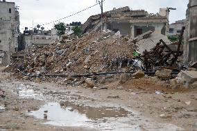 Rubble caused by Israeli attacks remains in Gaza