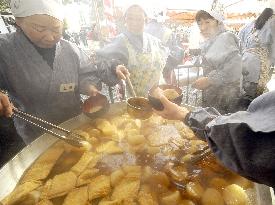 Year-end radish boiling held at Senbon Shakado in Kyoto