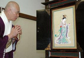 Monk views restored 1,300-year-old goddess painting