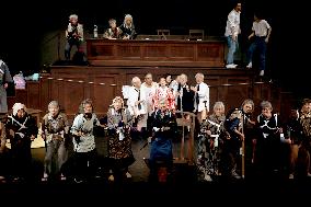 Elderly theater members from Japan perform in Paris