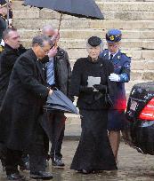 Empress Michiko attends Queen Fabiola's funeral in Belgium