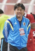 Japan U21 coach Teguramori at friendly against Thailand