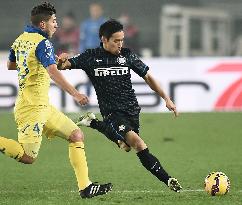 Inter's Nagatomo in action against Chievo