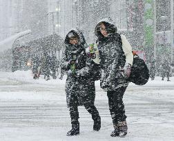 Snowstorm hits Sapporo