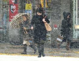 Snowstorm hits Sapporo