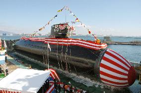 Japanese MSDF submarine 'Soryu' at launching ceremony