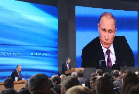 Russian Pres. Putin speaks at annual year-end news conference