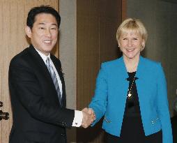 Japan committed to path of peace, Kishida tells Sweden
