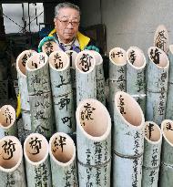 Lanterns with messages for Hanshin quake's 20th anniv.