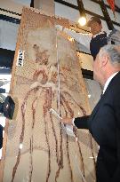 Giant squid dried, displayed at Japan shopping mall