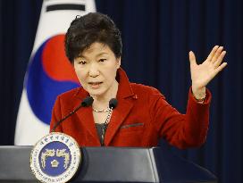 Park says she is open to "meaningful" summit with Abe