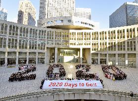 Human letters formed to mark "2020 Days to Go"