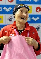 100-year-old woman in swimming competition