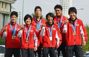 Japan's gold medalists in world judo championships