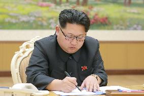 N. Korean media releases photo of leader authorizing H-bomb test