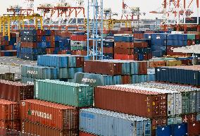 Container terminal in Yokohama