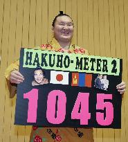 Sumo: Hakuho ties late Chiyonofuji for 2nd all-time with 1,045 wins