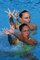 (SP)HUNGARY-BUDAPEST-FINA WORLD CHAMPIONSHIPS-ARTISTIC SWIMMING-WOMEN DUET FREE