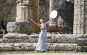 Olympic flame lightning in Olympia