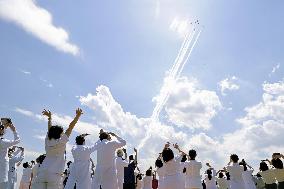 Blue Impulse flyover to thank medical workers