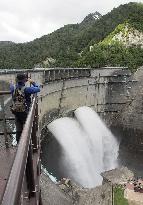 Annual water discharge begins at Kurobe Dam