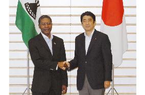 Lesotho's Prime Minister Mosisili talks with Abe