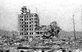 Hiroshima in ruins after U.S. atomic bombing