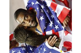 Gay gets triple gold, U.S. wins 4x100 relay