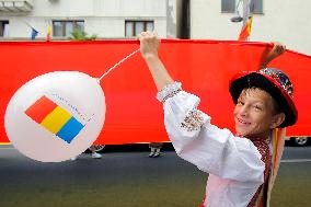 ROMANIA-BUCHAREST-NATIONAL FLAG DAY